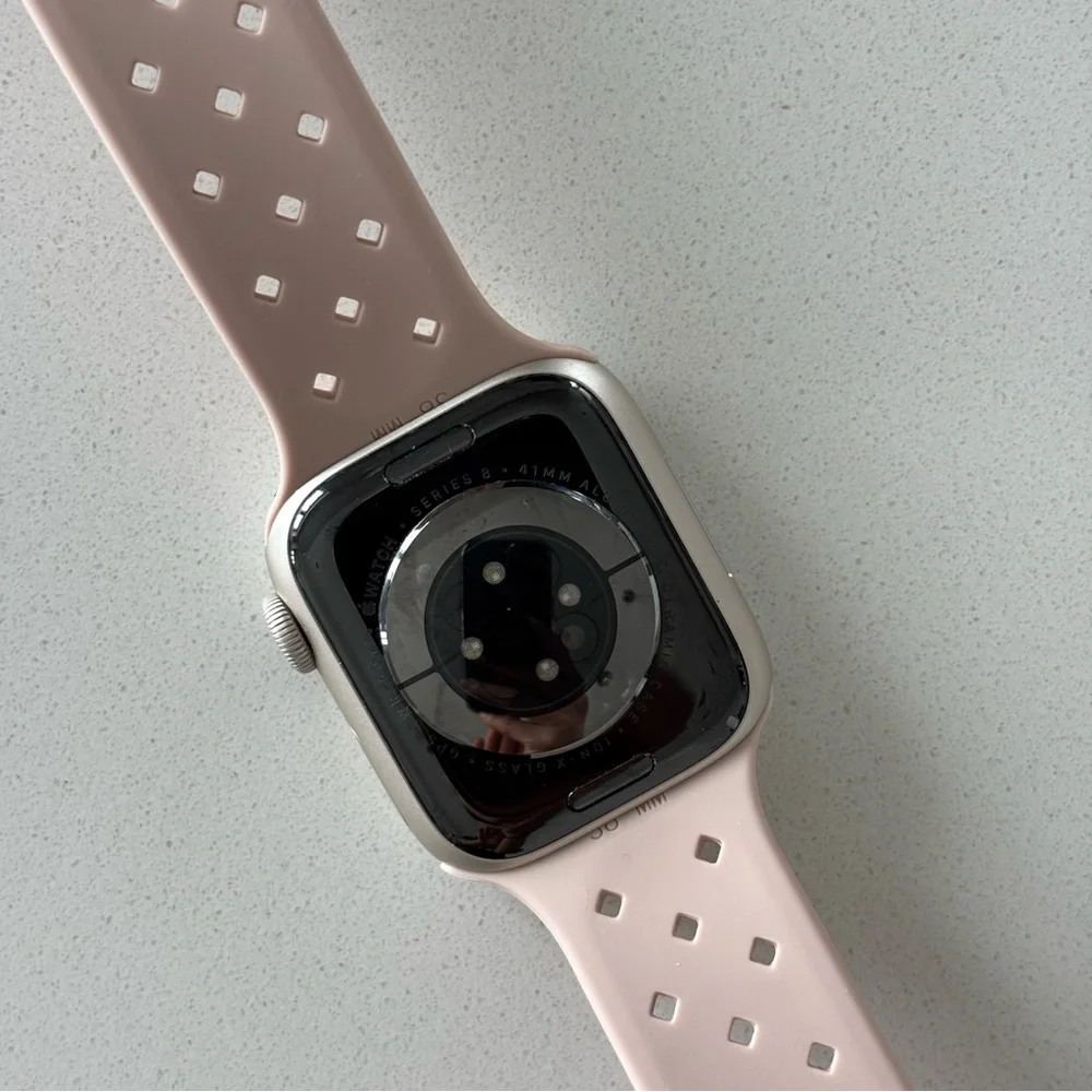 38/40/41 MM nude pink woven Apple Watch silicone band